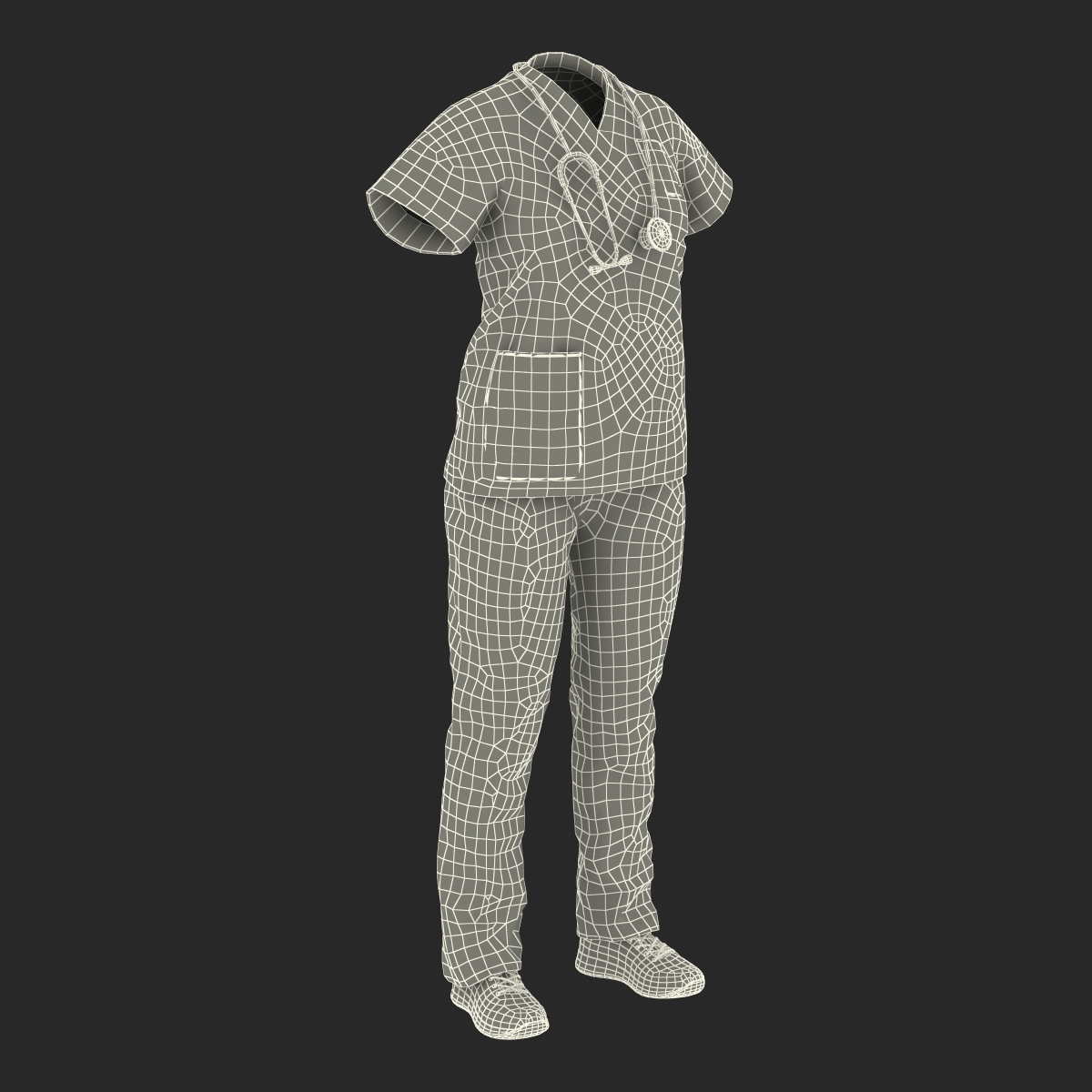 Female Surgeon Dress 7 3D