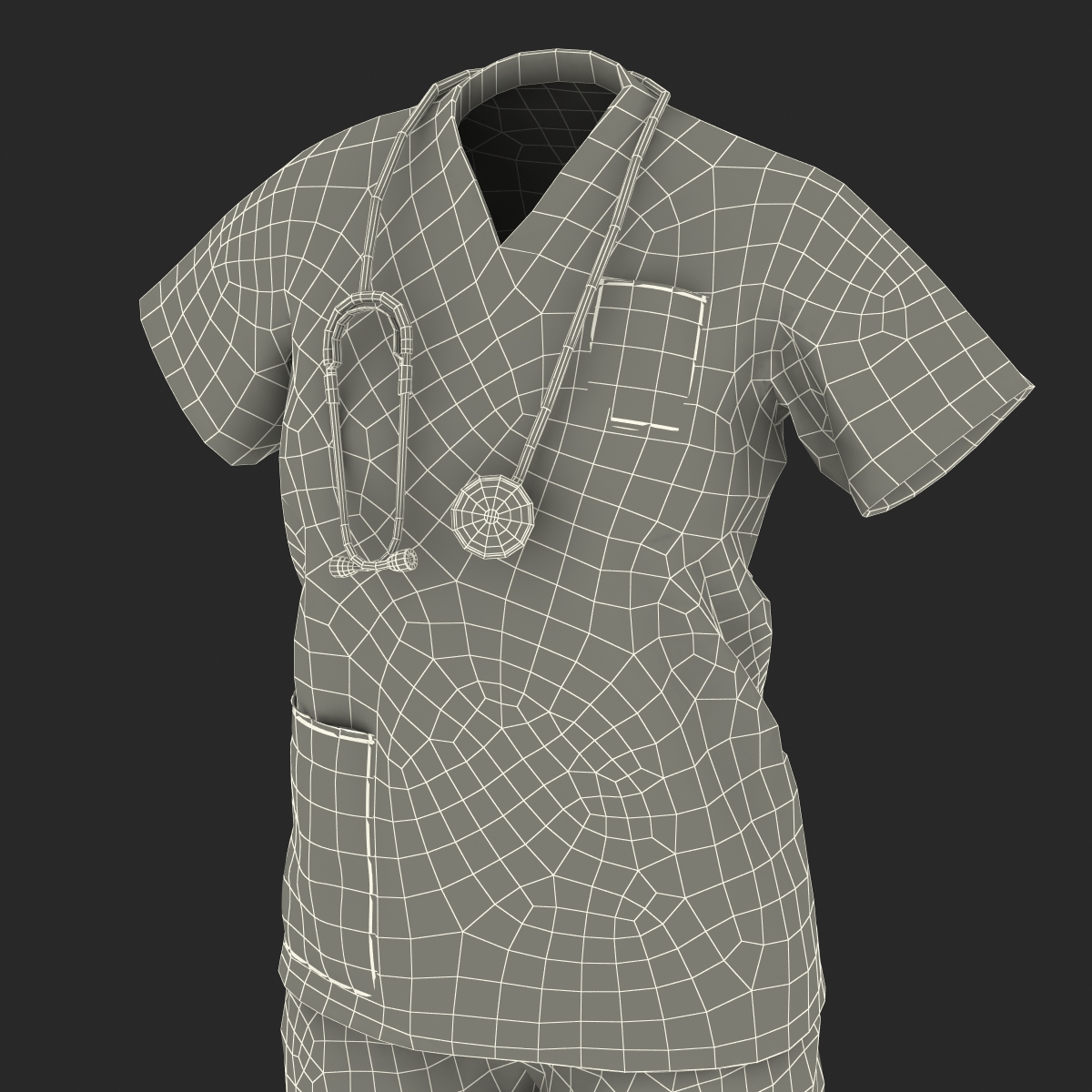 Female Surgeon Dress 7 3D