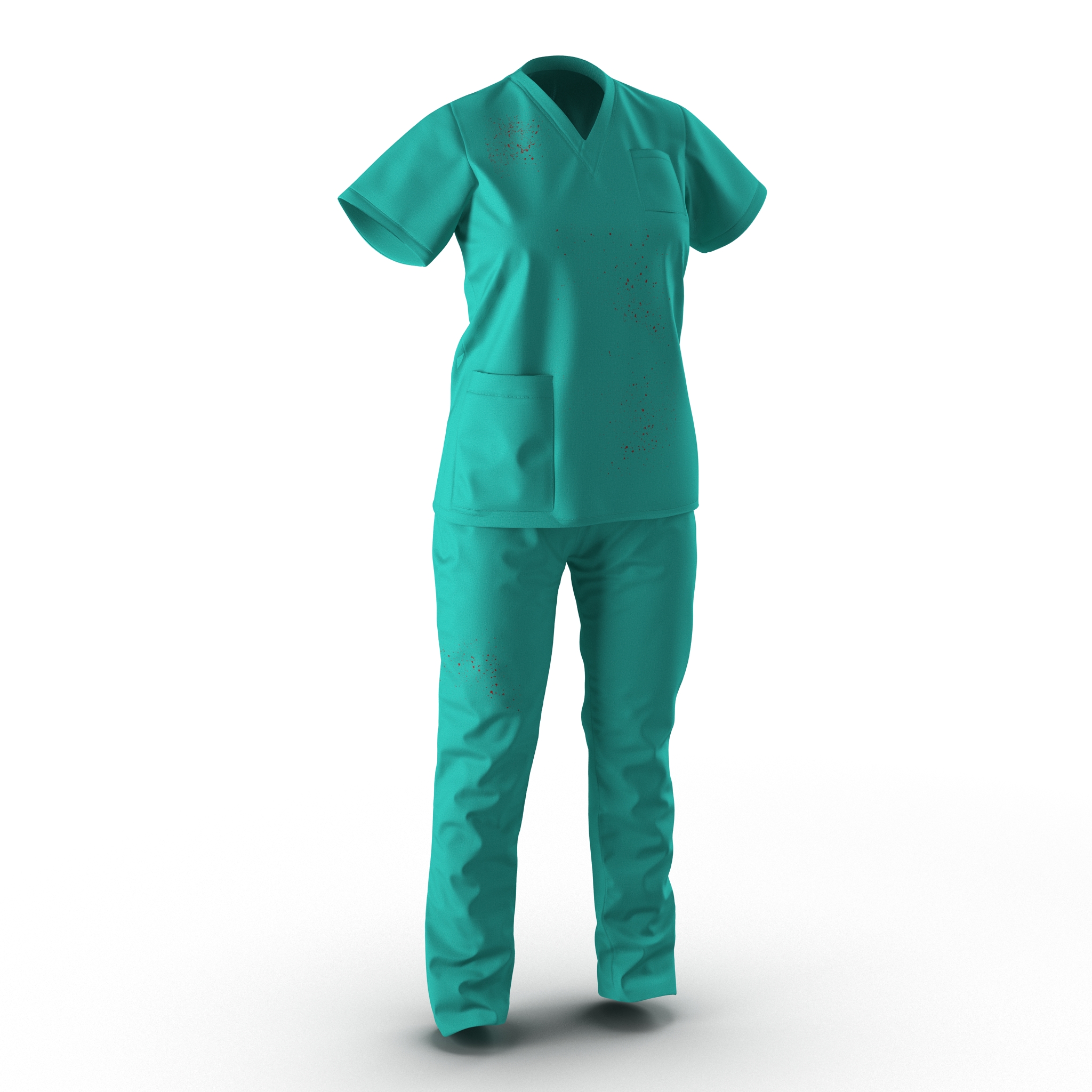 3D Female Surgeon Dress 8 with Blood model