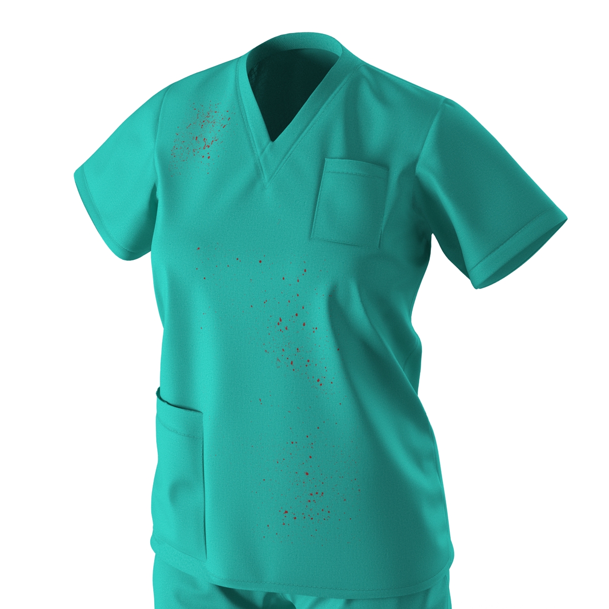 3D Female Surgeon Dress 8 with Blood model