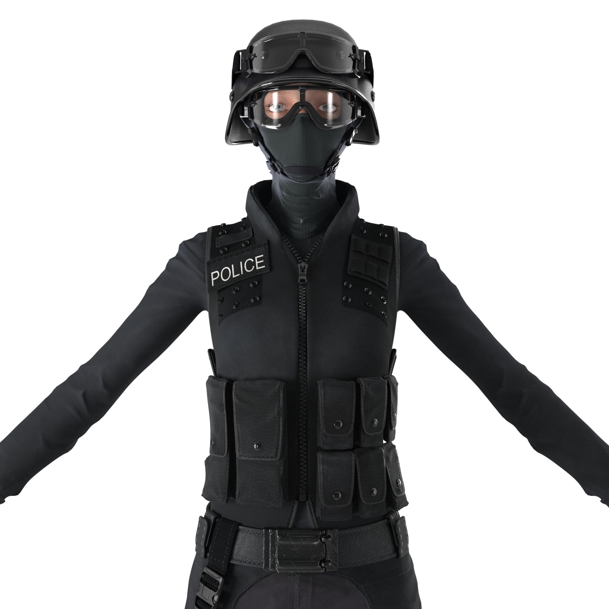 SWAT Woman European 3D model