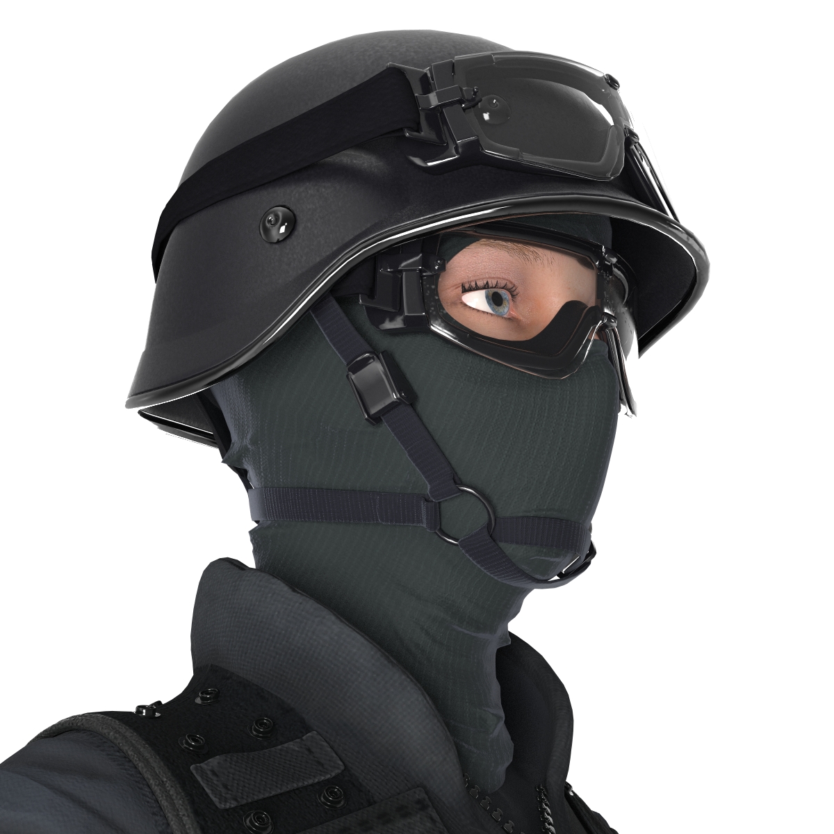 SWAT Woman European 3D model