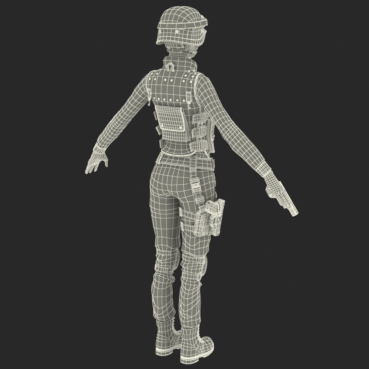 SWAT Woman European 3D model