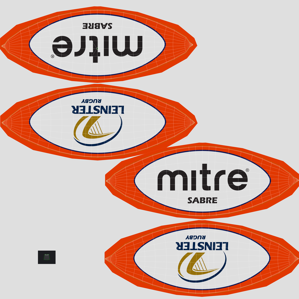 3D Rugby Ball Mitre