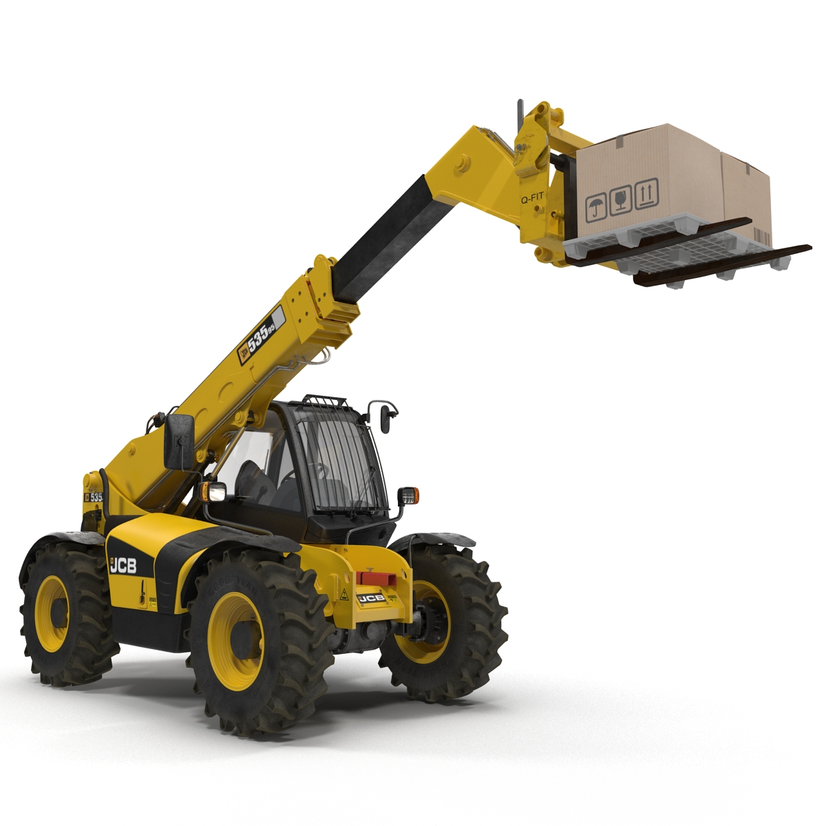 Telescopic Handler Forklift JCB 535 95 Yellow 2 3D