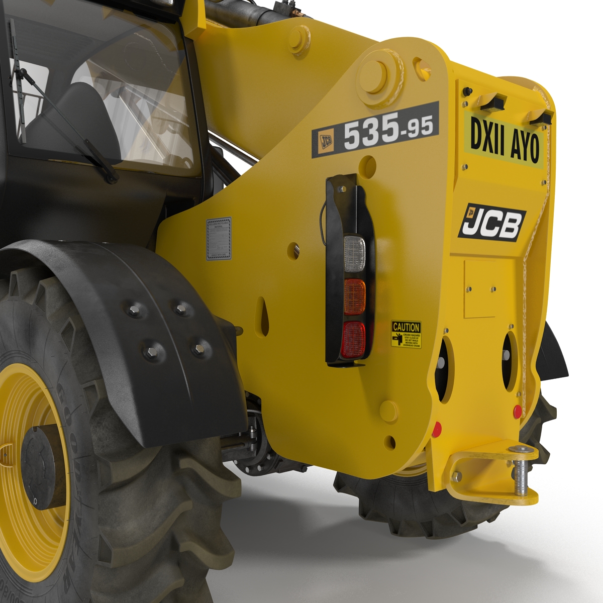 Telescopic Handler Forklift JCB 535 95 Yellow 3 3D