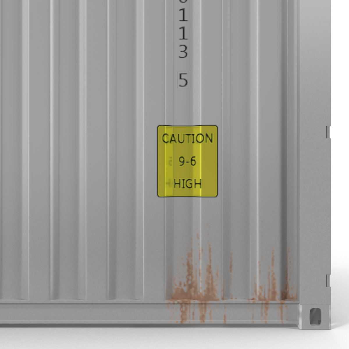 3D model 40 ft ISO Container White