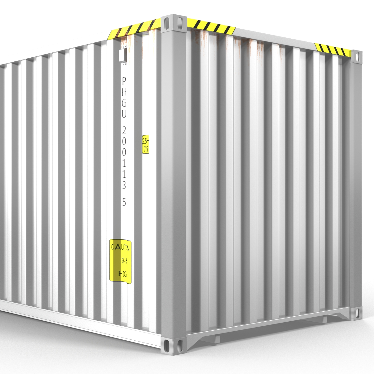 3D model 40 ft ISO Container White