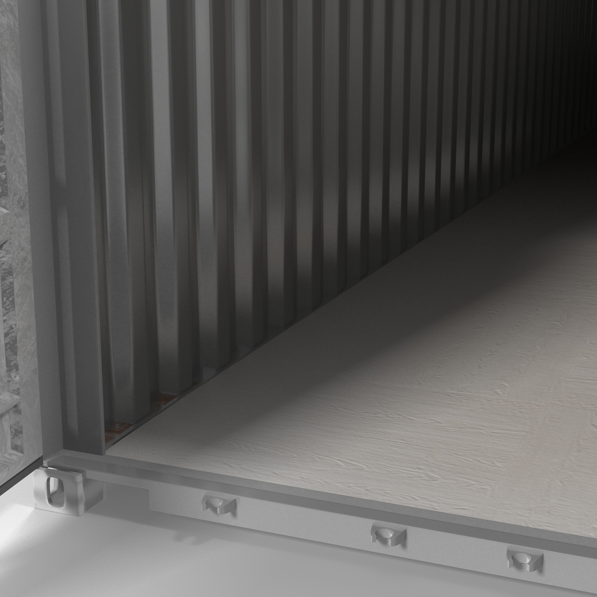 3D model 40 ft ISO Container White