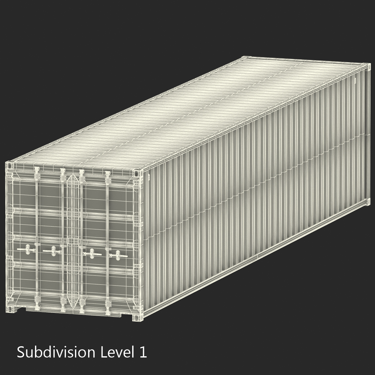 3D model 40 ft ISO Container White