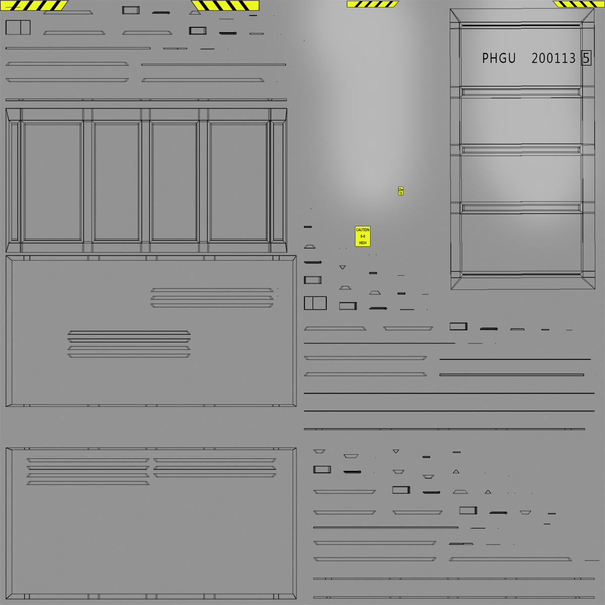 3D model 40 ft ISO Container White