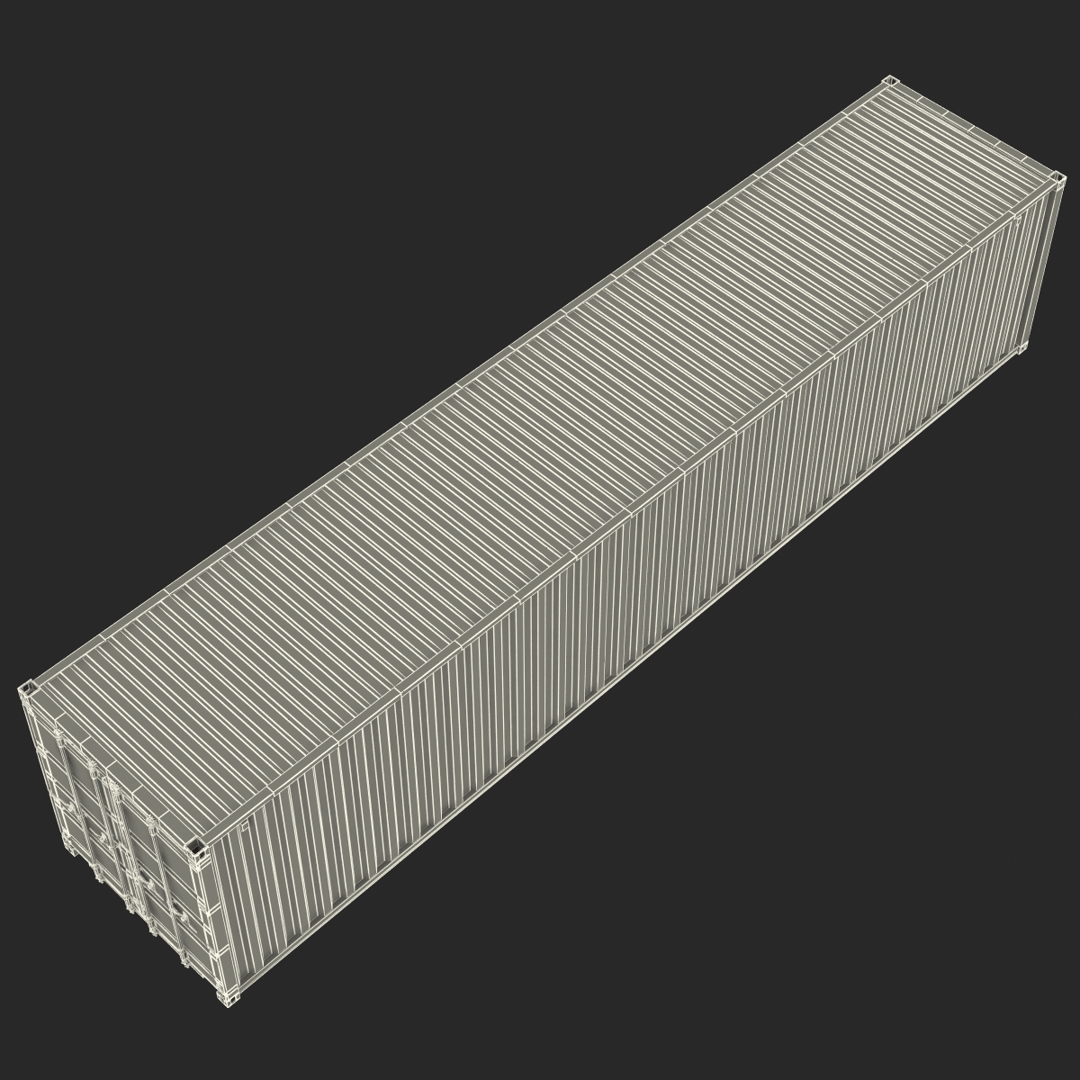 3D model 40 ft ISO Container White