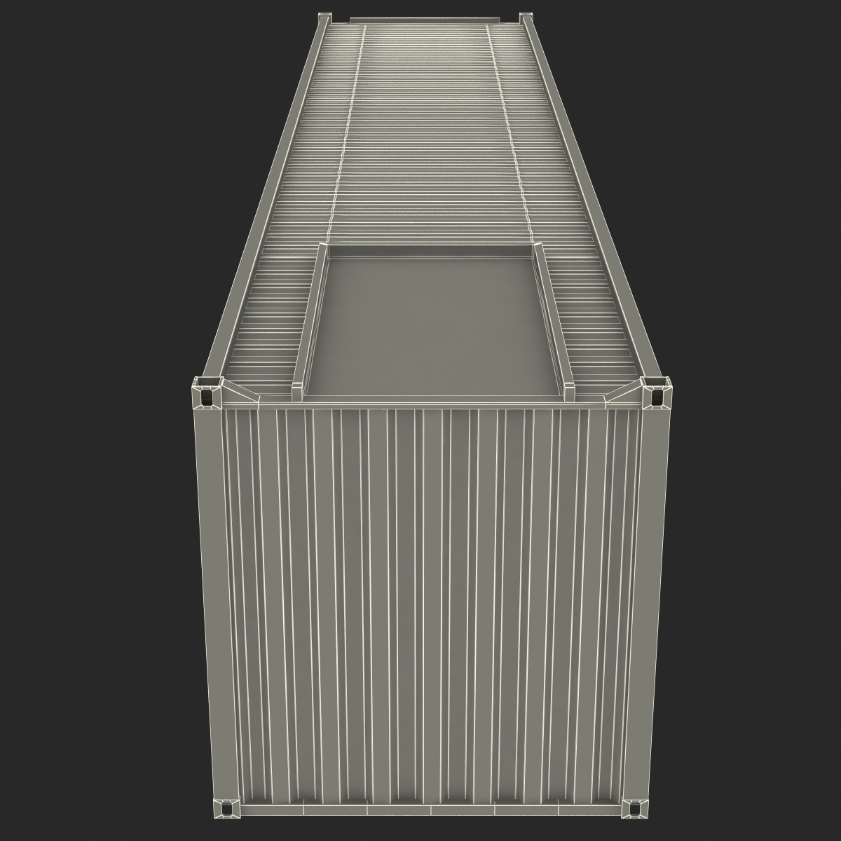 3D model 40 ft ISO Container White