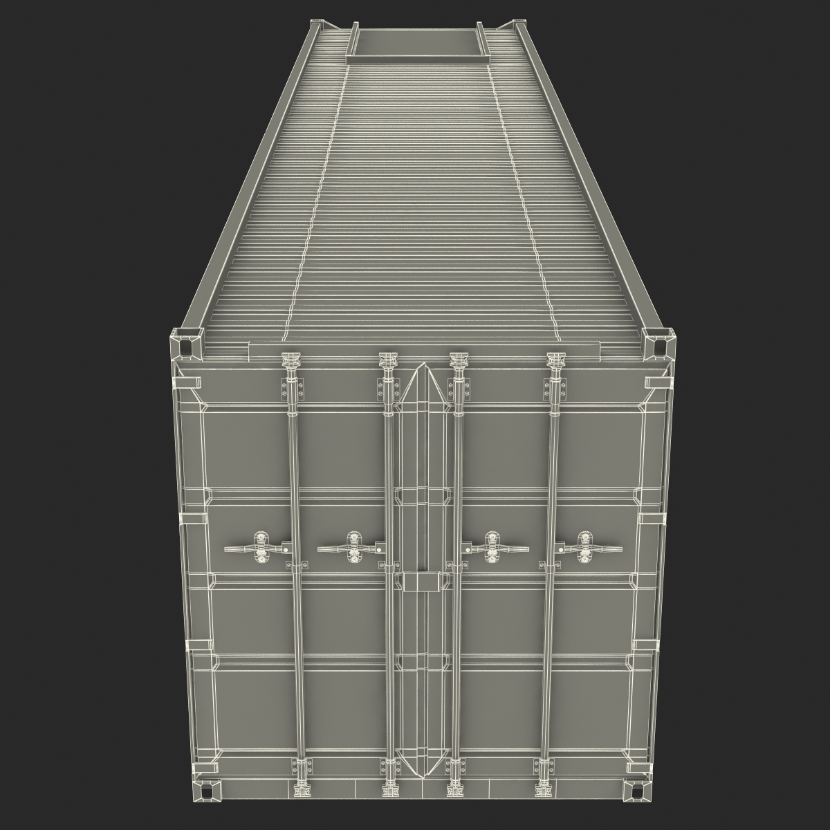 3D model 40 ft ISO Container White