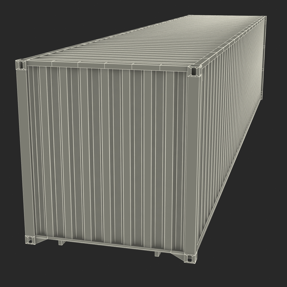 3D model 40 ft ISO Container White