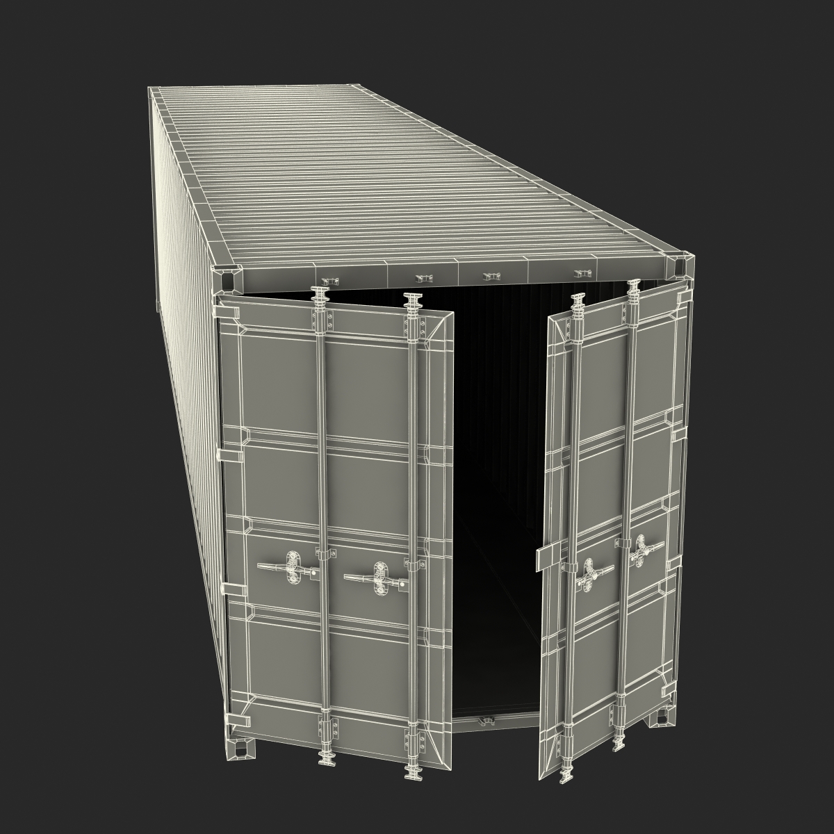 3D model 40 ft ISO Container White