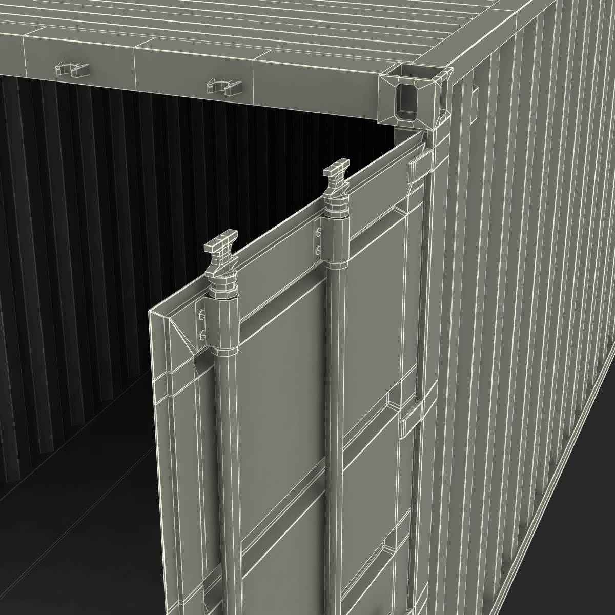 3D model 40 ft ISO Container White