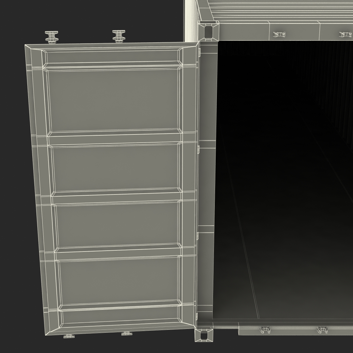 3D model 40 ft ISO Container White