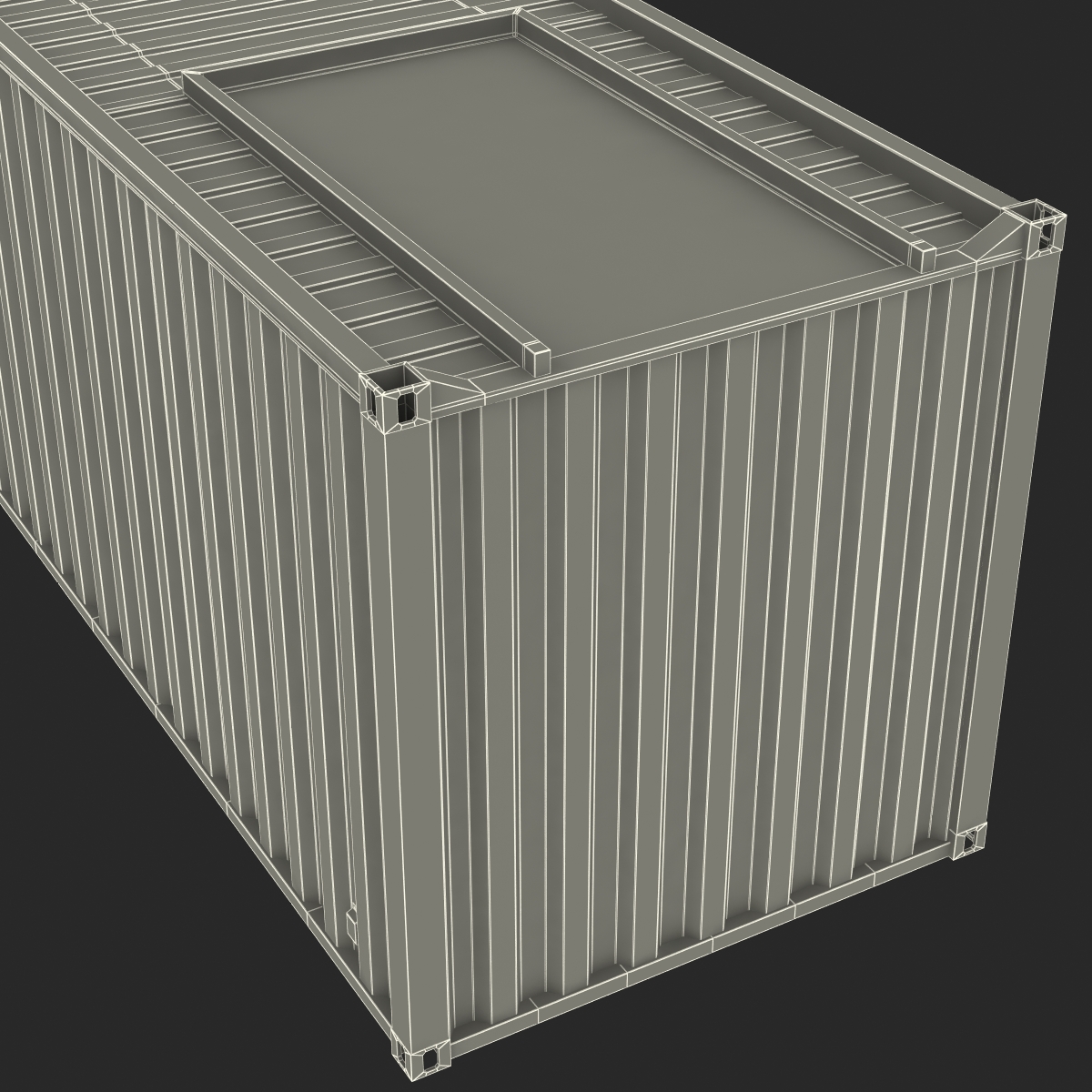 3D model 40 ft ISO Container White