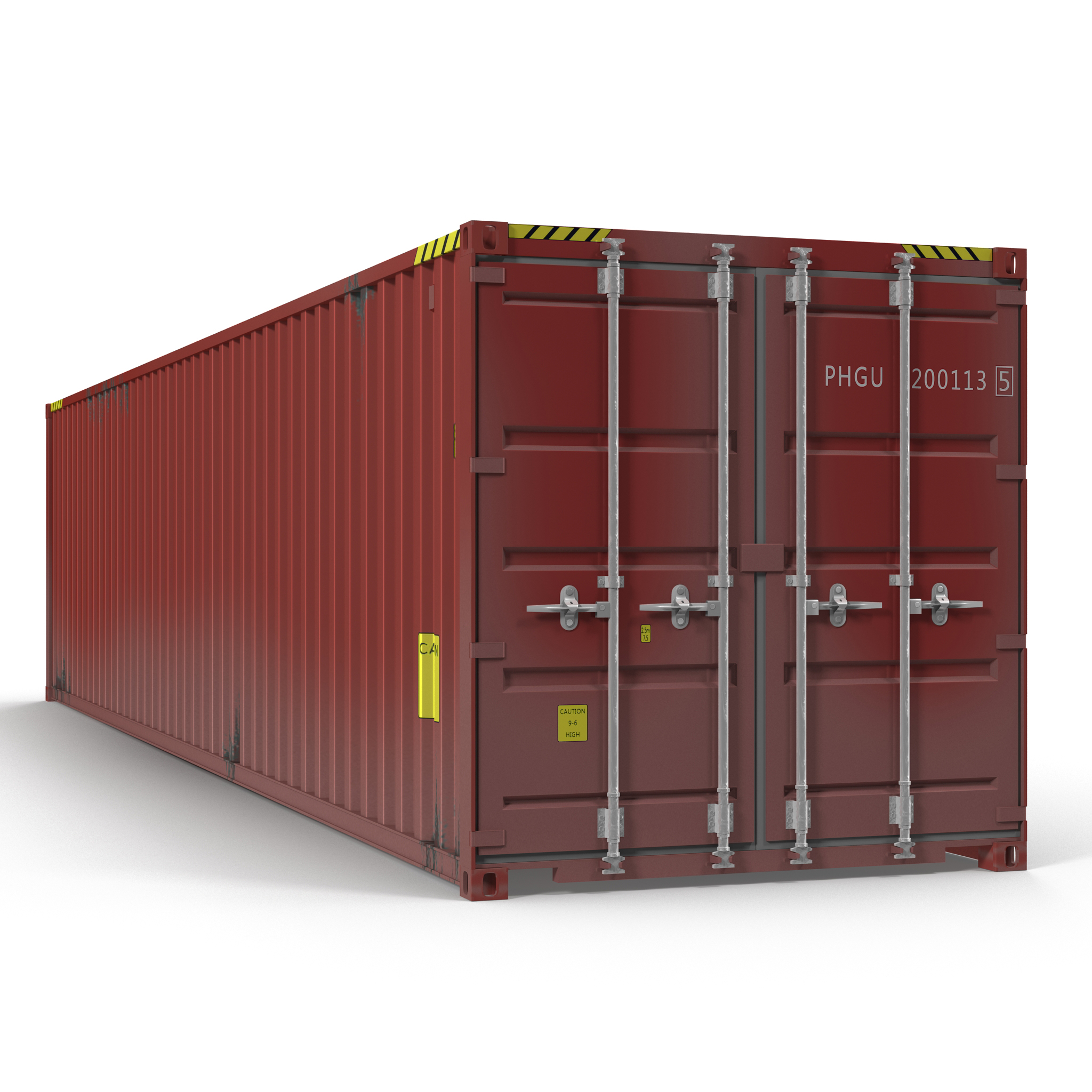 3D 40 ft ISO Container Red model