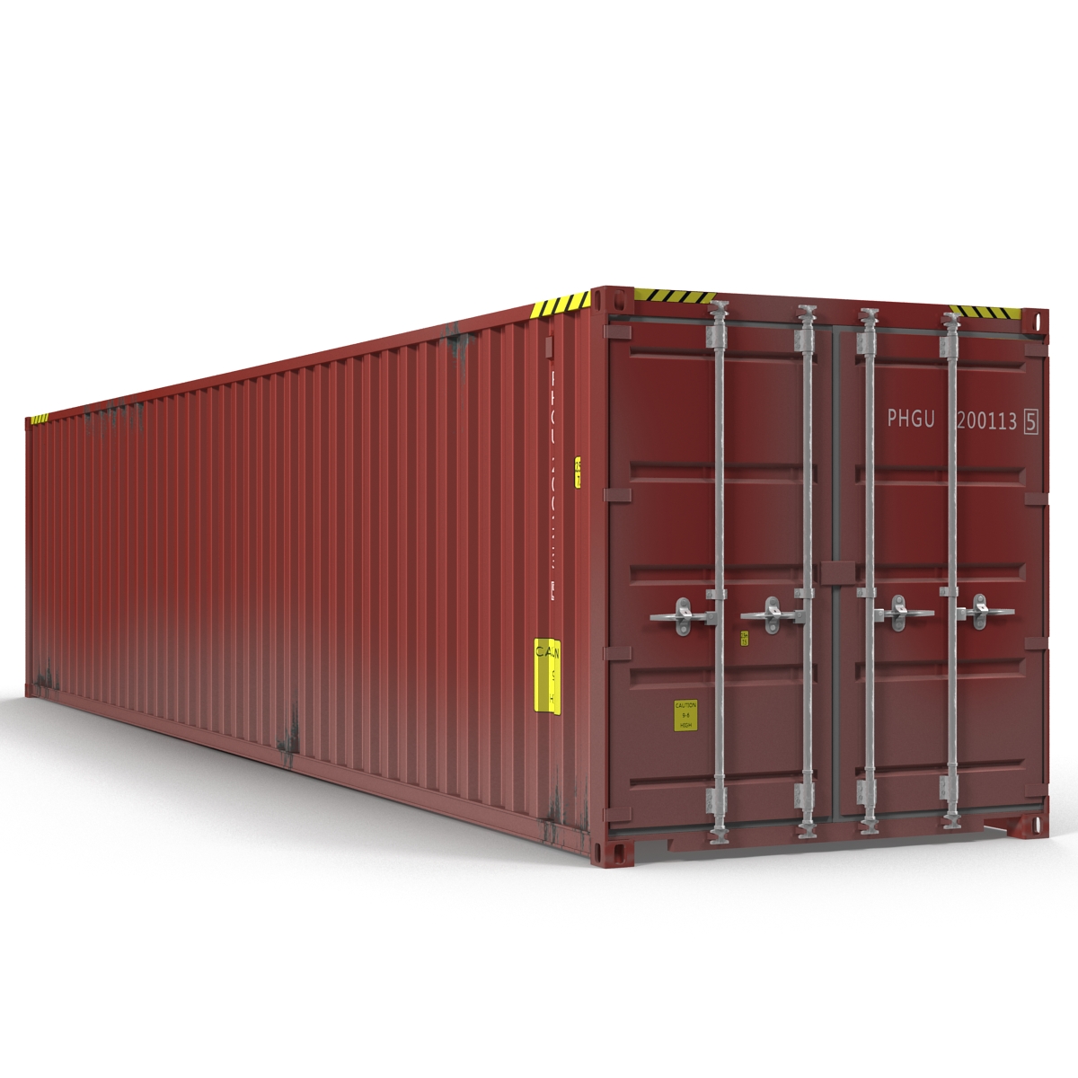 3D 40 ft ISO Container Red model