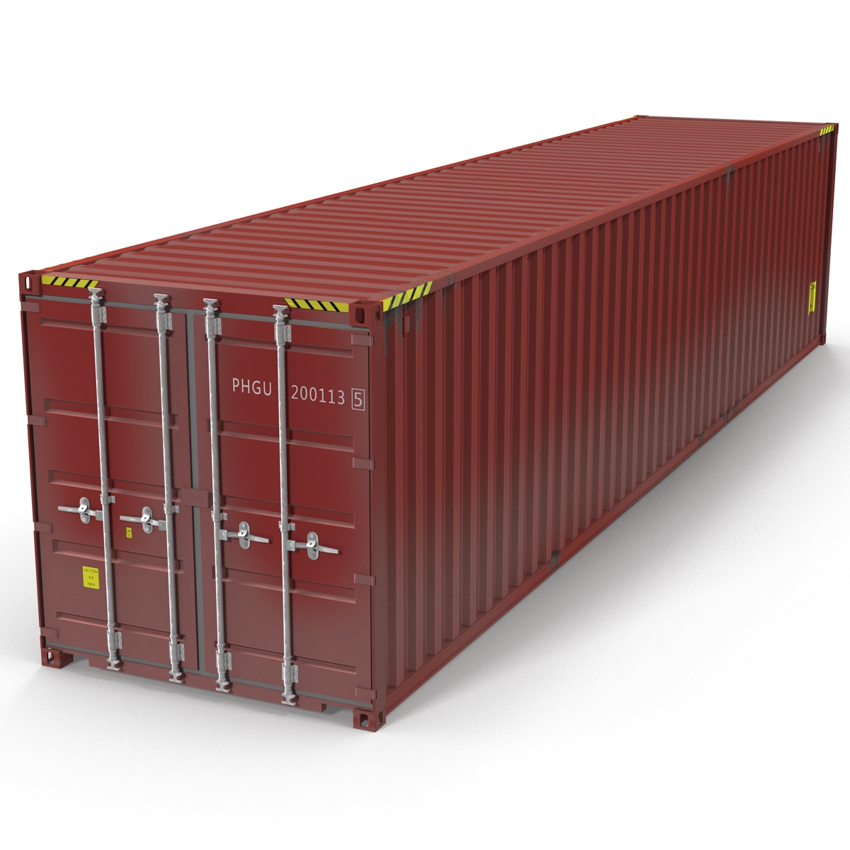 3D 40 ft ISO Container Red model