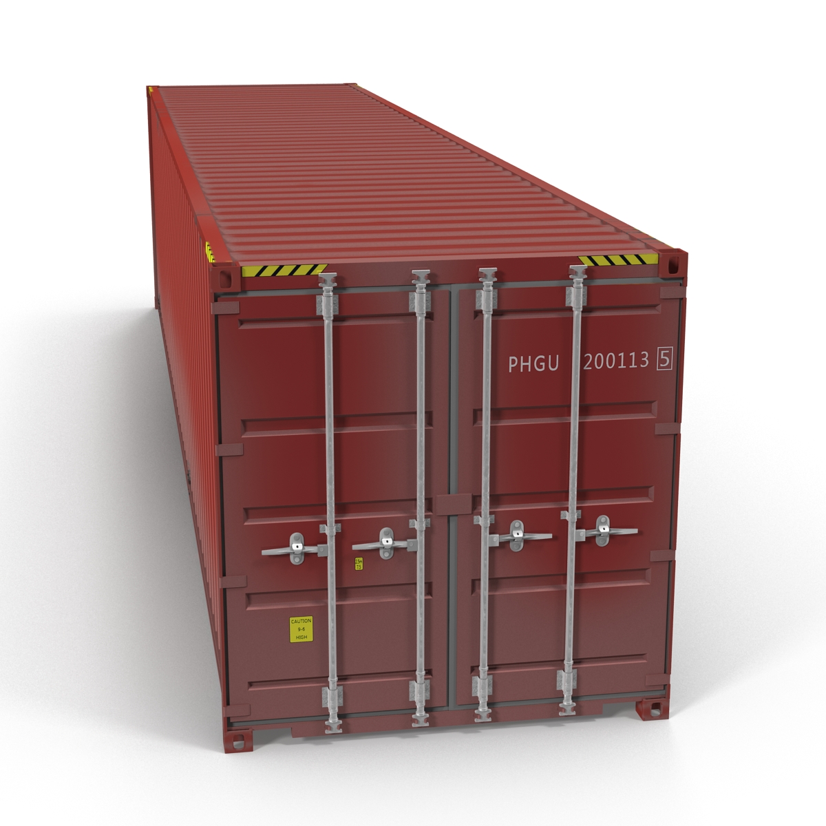 3D 40 ft ISO Container Red model