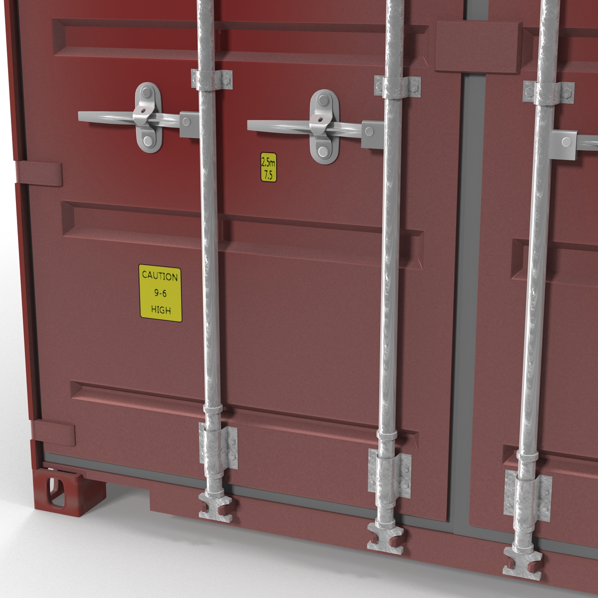 3D 40 ft ISO Container Red model