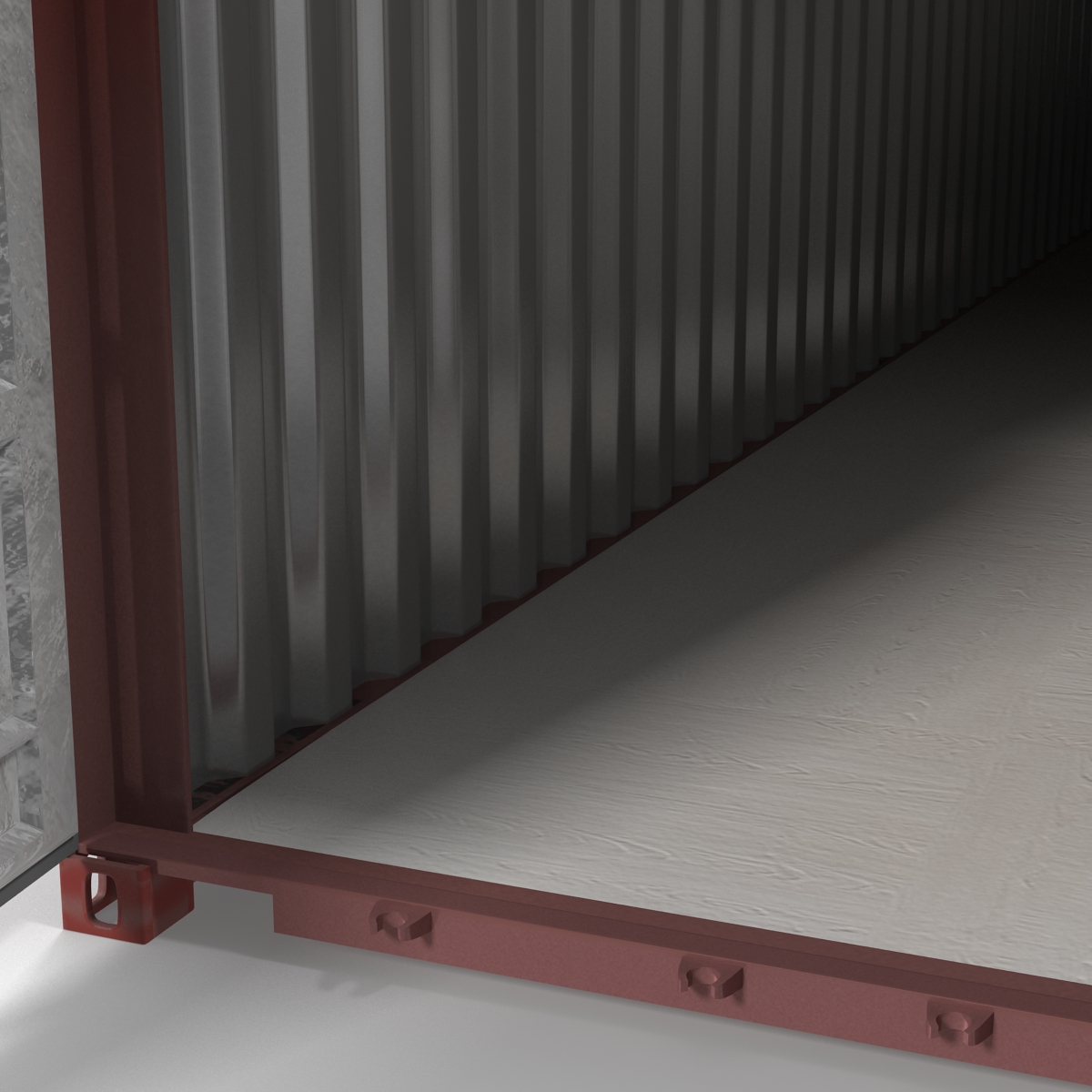 3D 40 ft ISO Container Red model