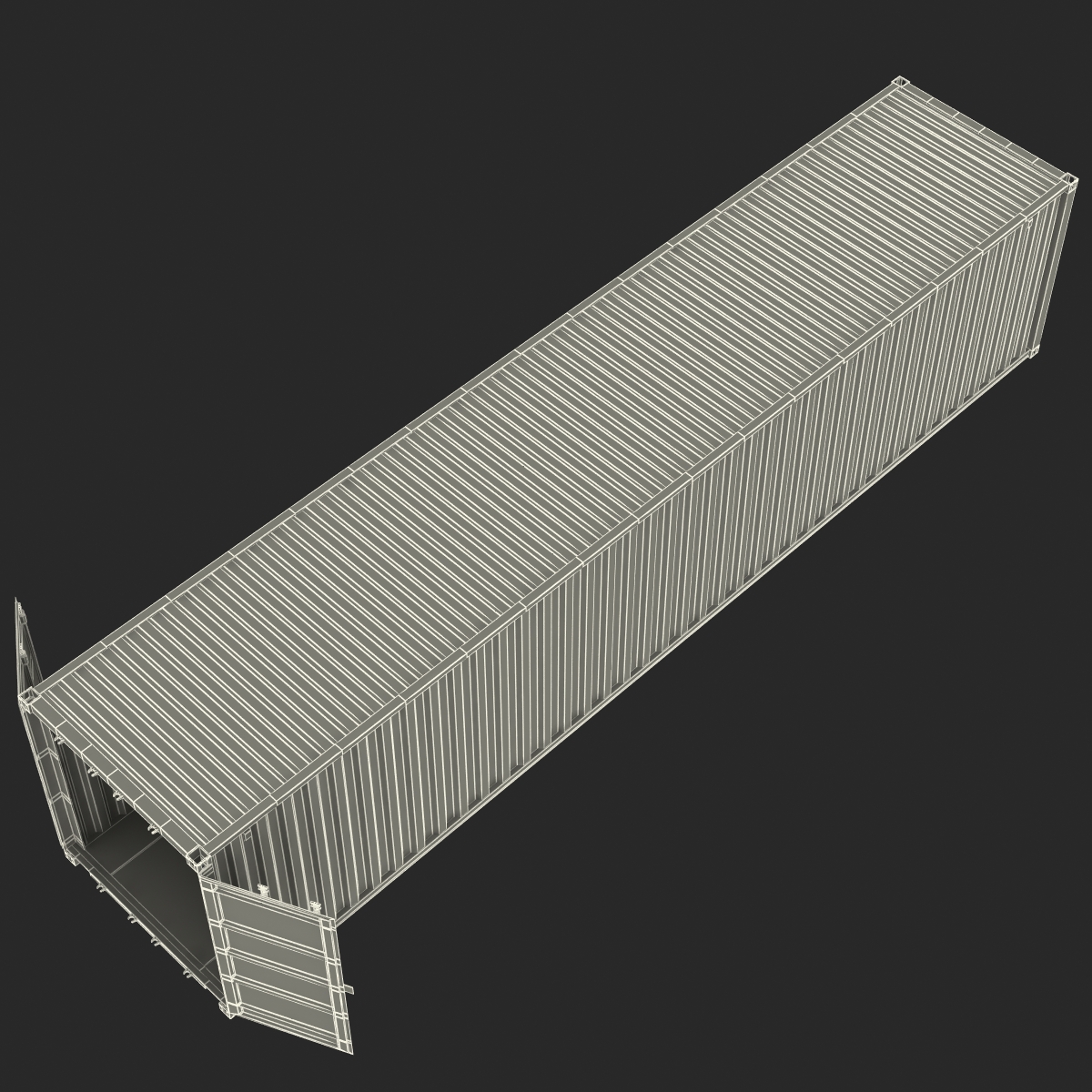 3D 40 ft ISO Container Red model