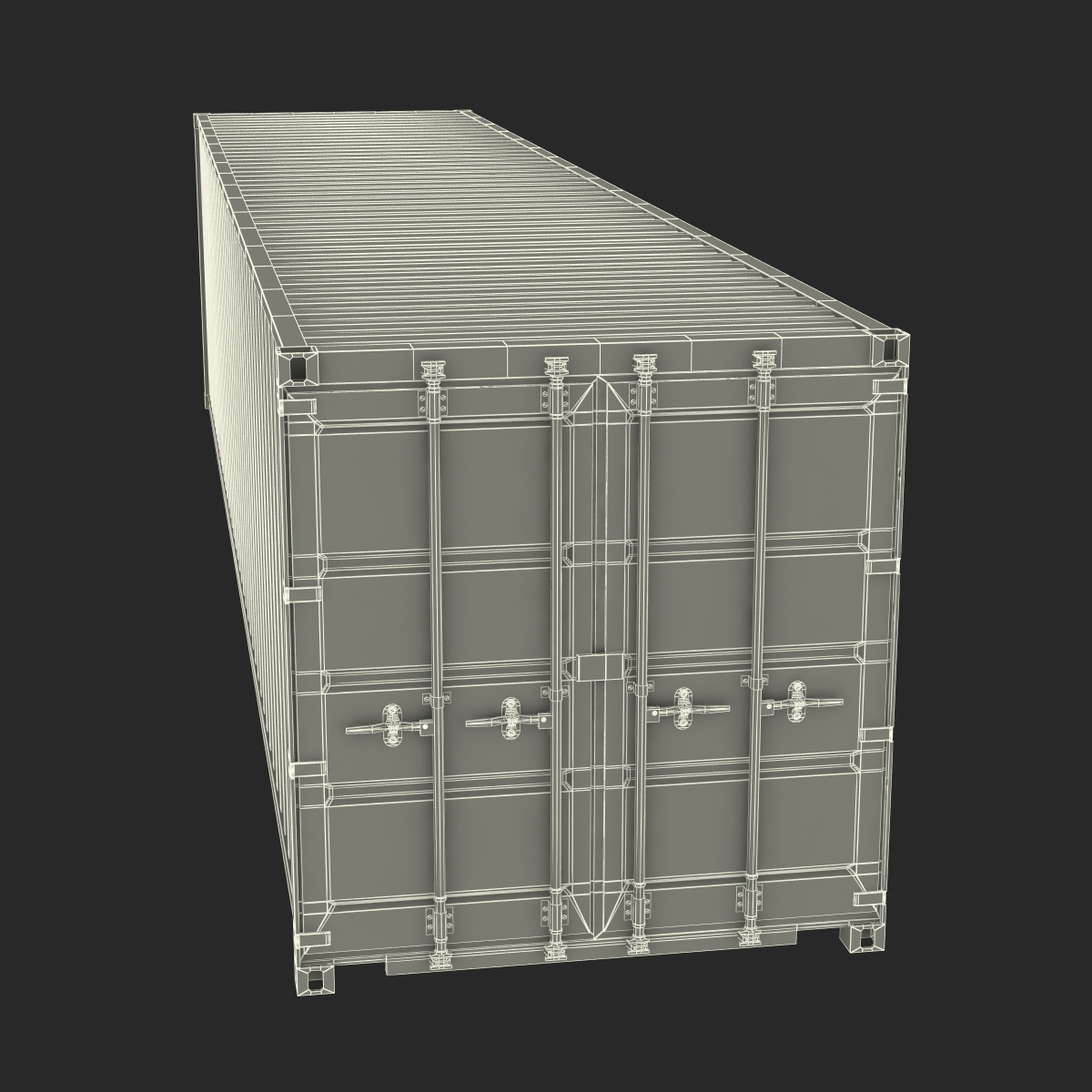 3D 40 ft ISO Container Red model