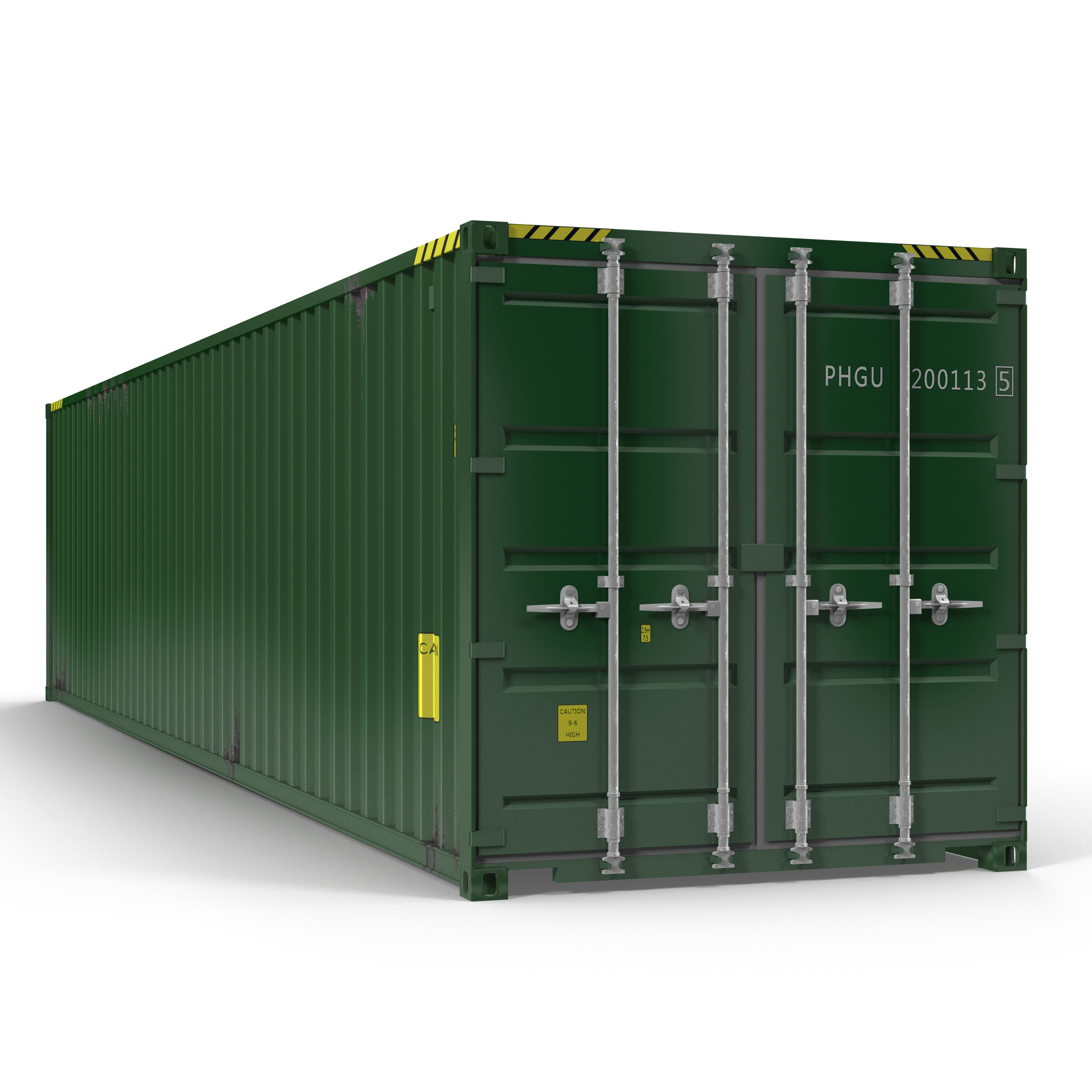 3D model 40 ft ISO Container Green