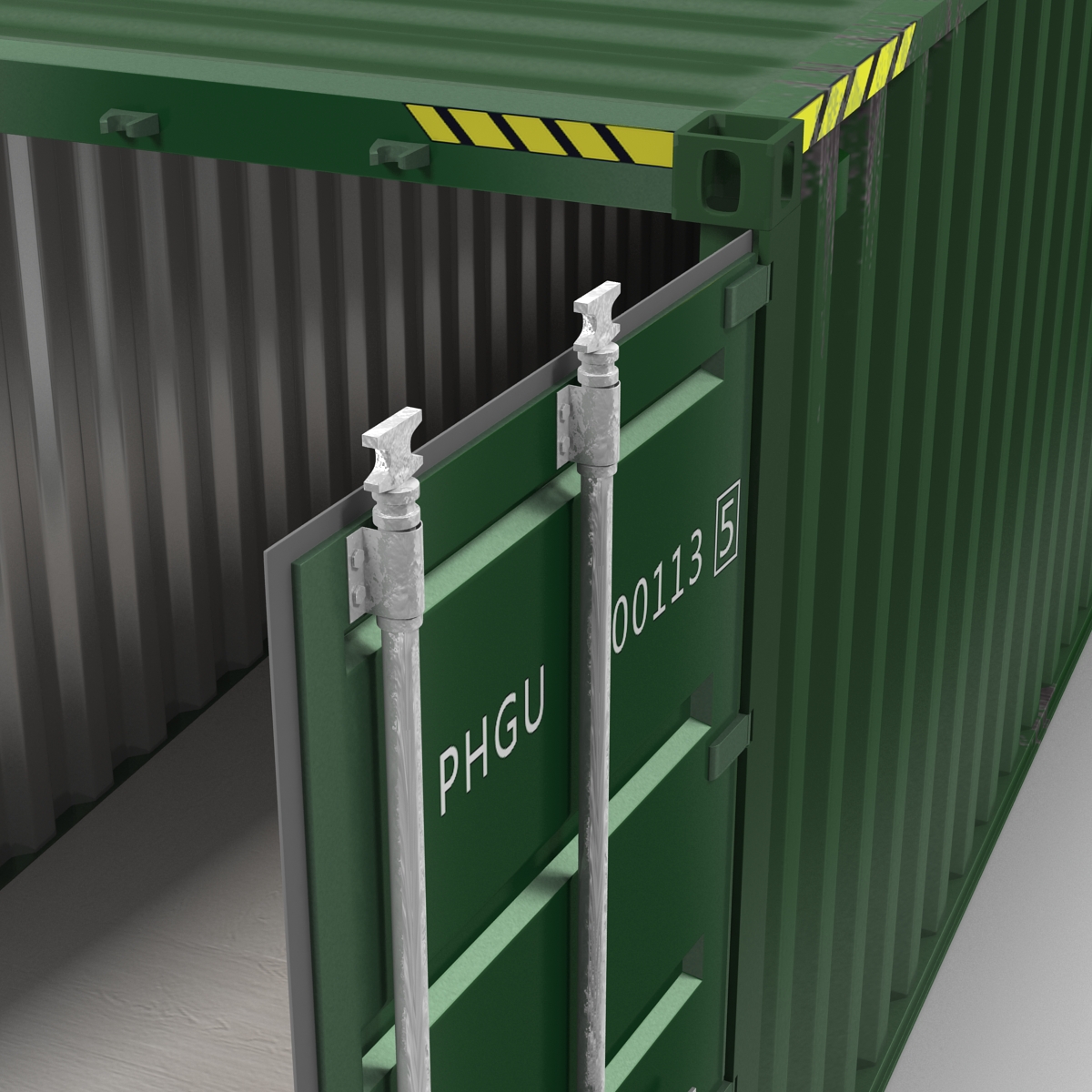 3D model 40 ft ISO Container Green