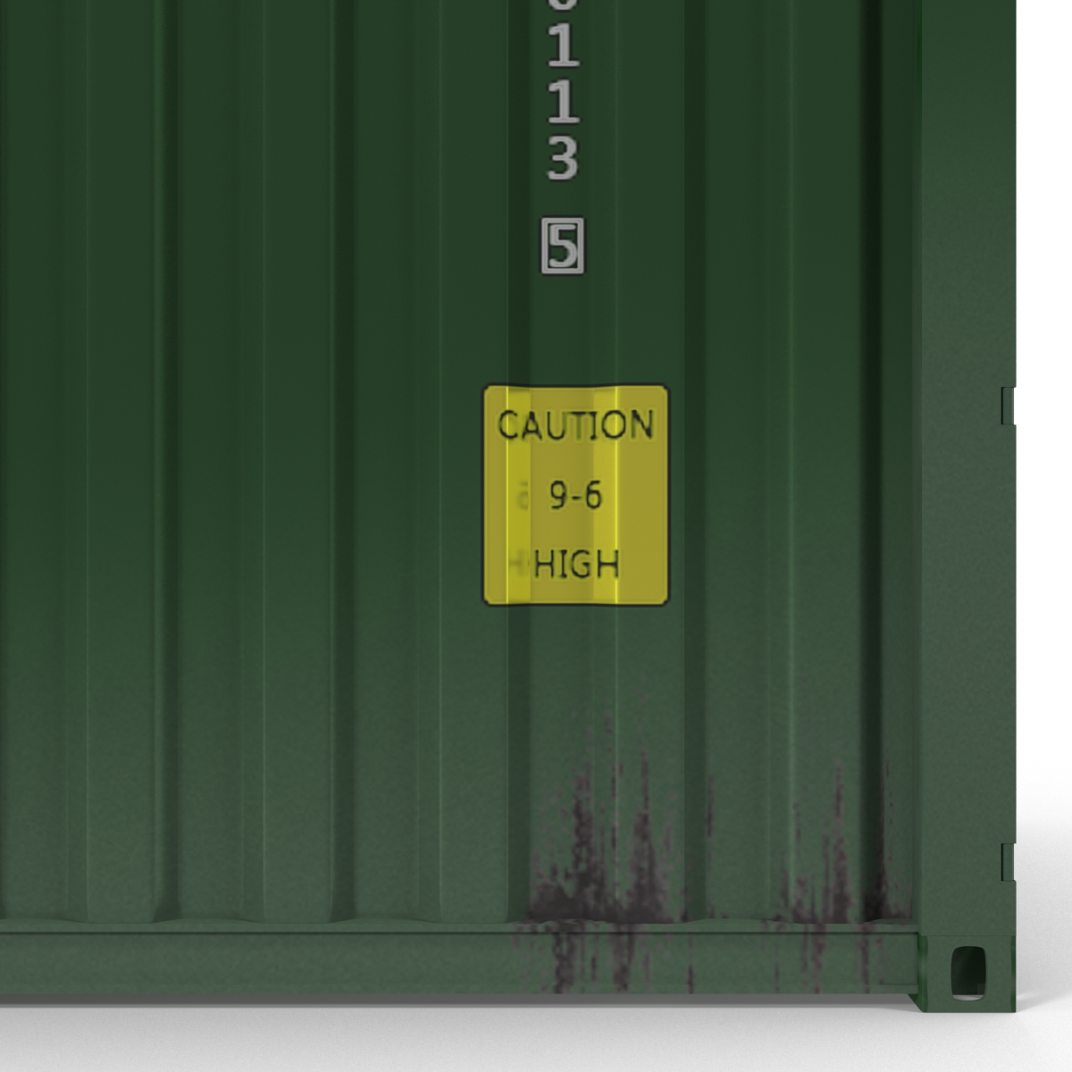 3D model 40 ft ISO Container Green