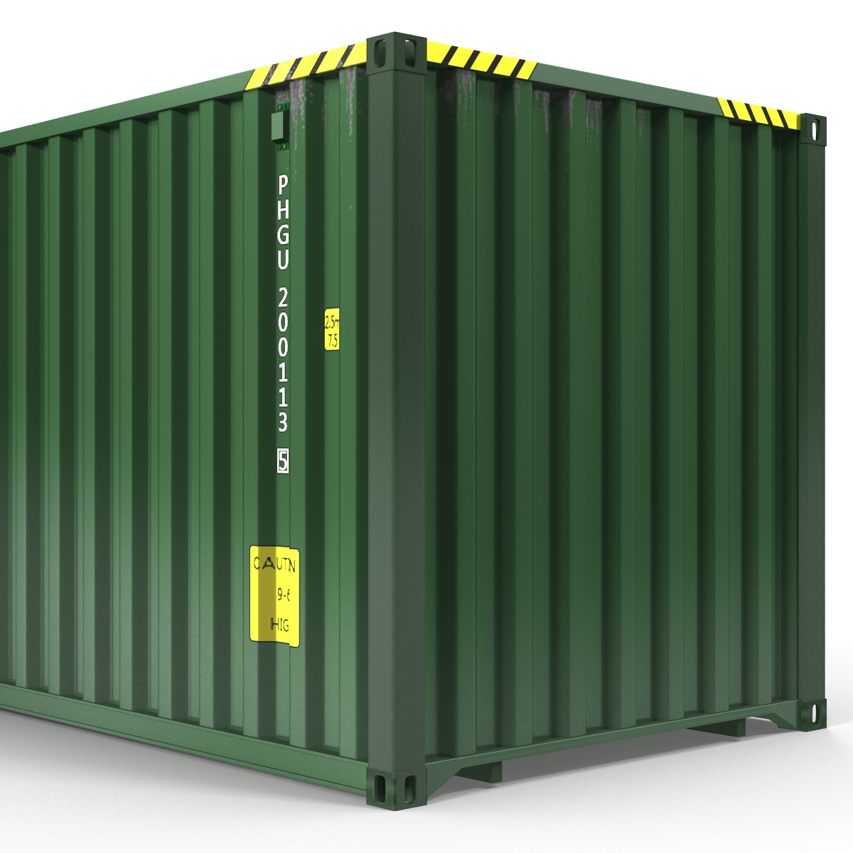 3D model 40 ft ISO Container Green