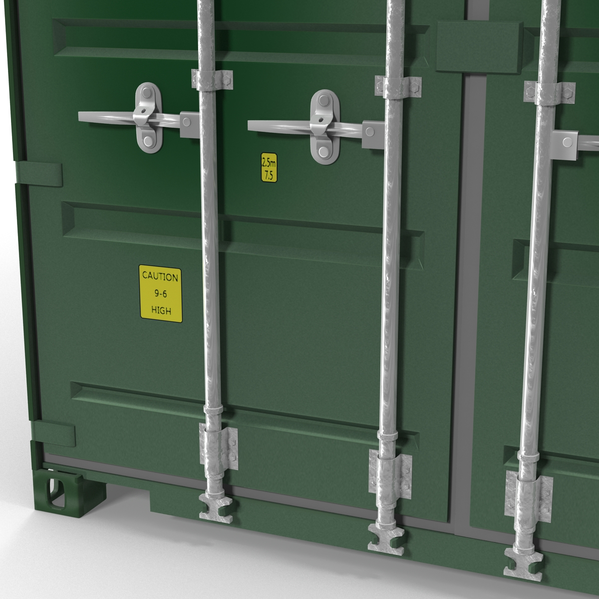 3D model 40 ft ISO Container Green