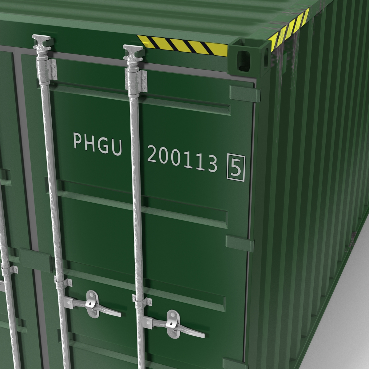 3D model 40 ft ISO Container Green