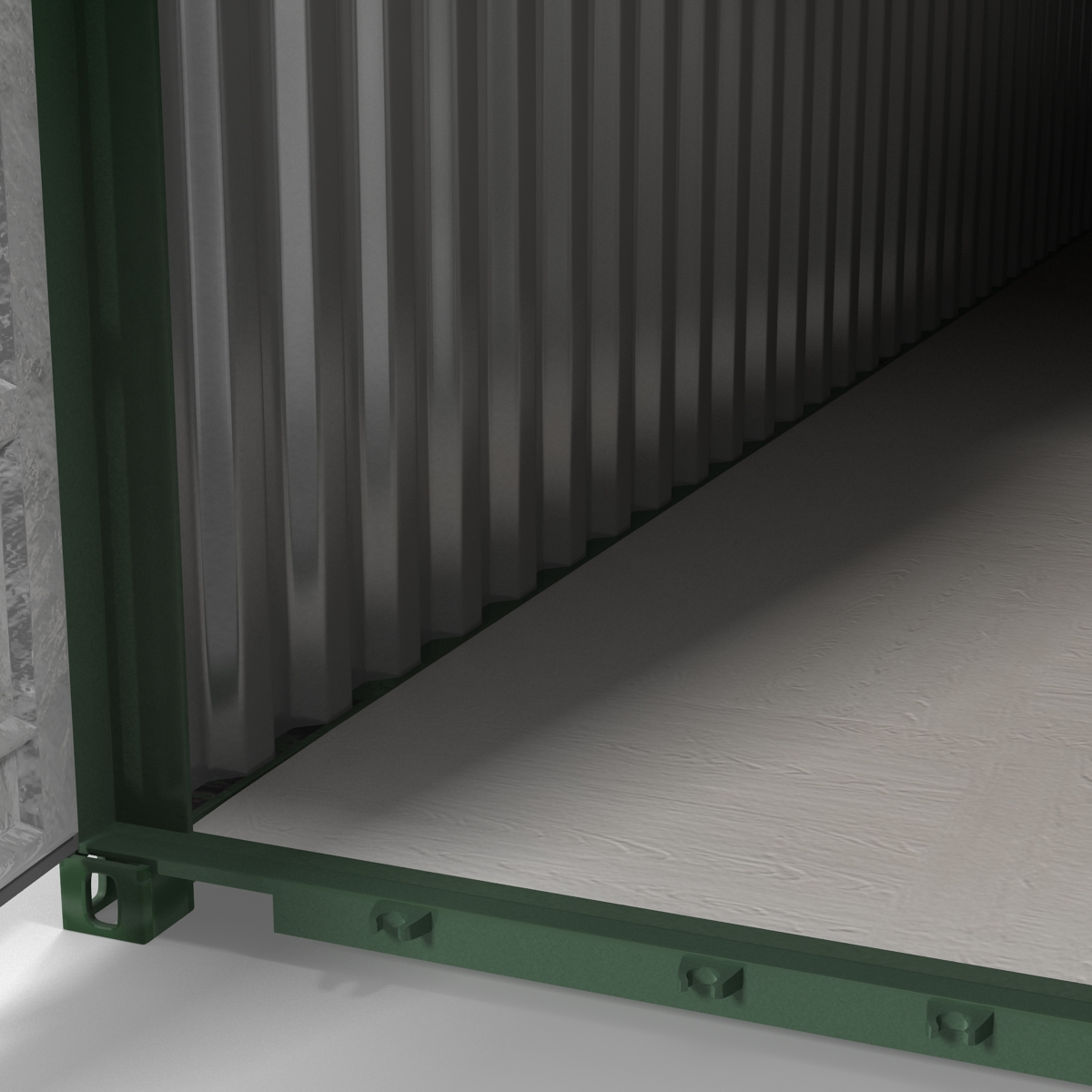 3D model 40 ft ISO Container Green