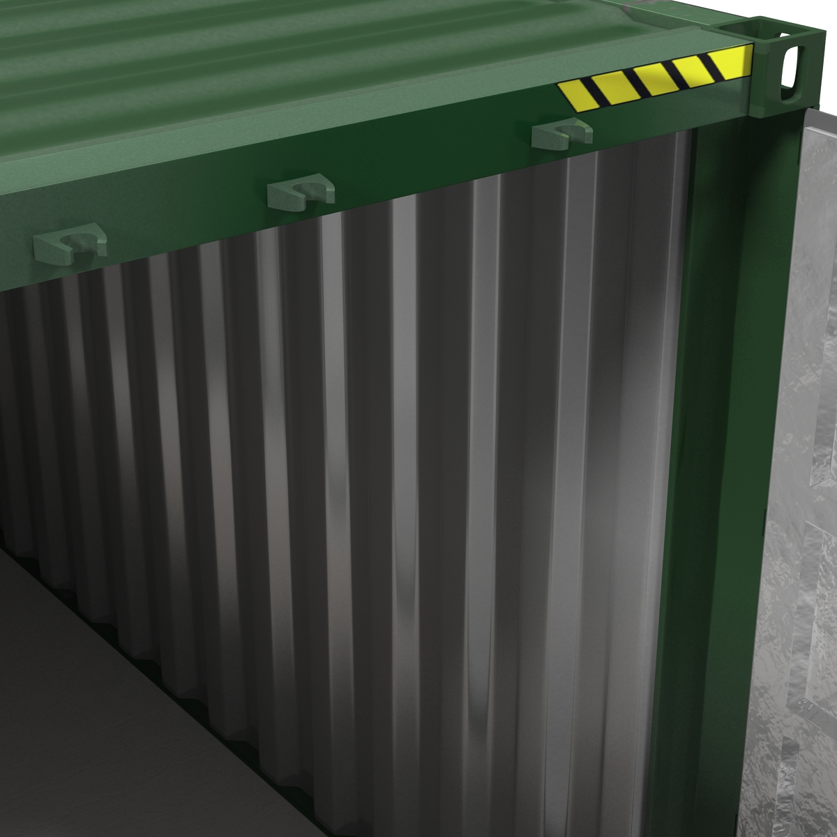 3D model 40 ft ISO Container Green