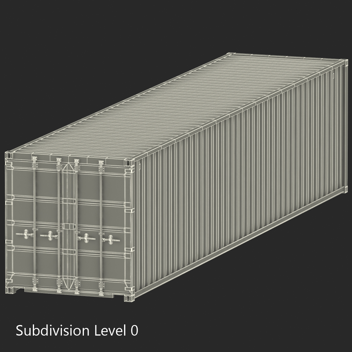 3D model 40 ft ISO Container Green