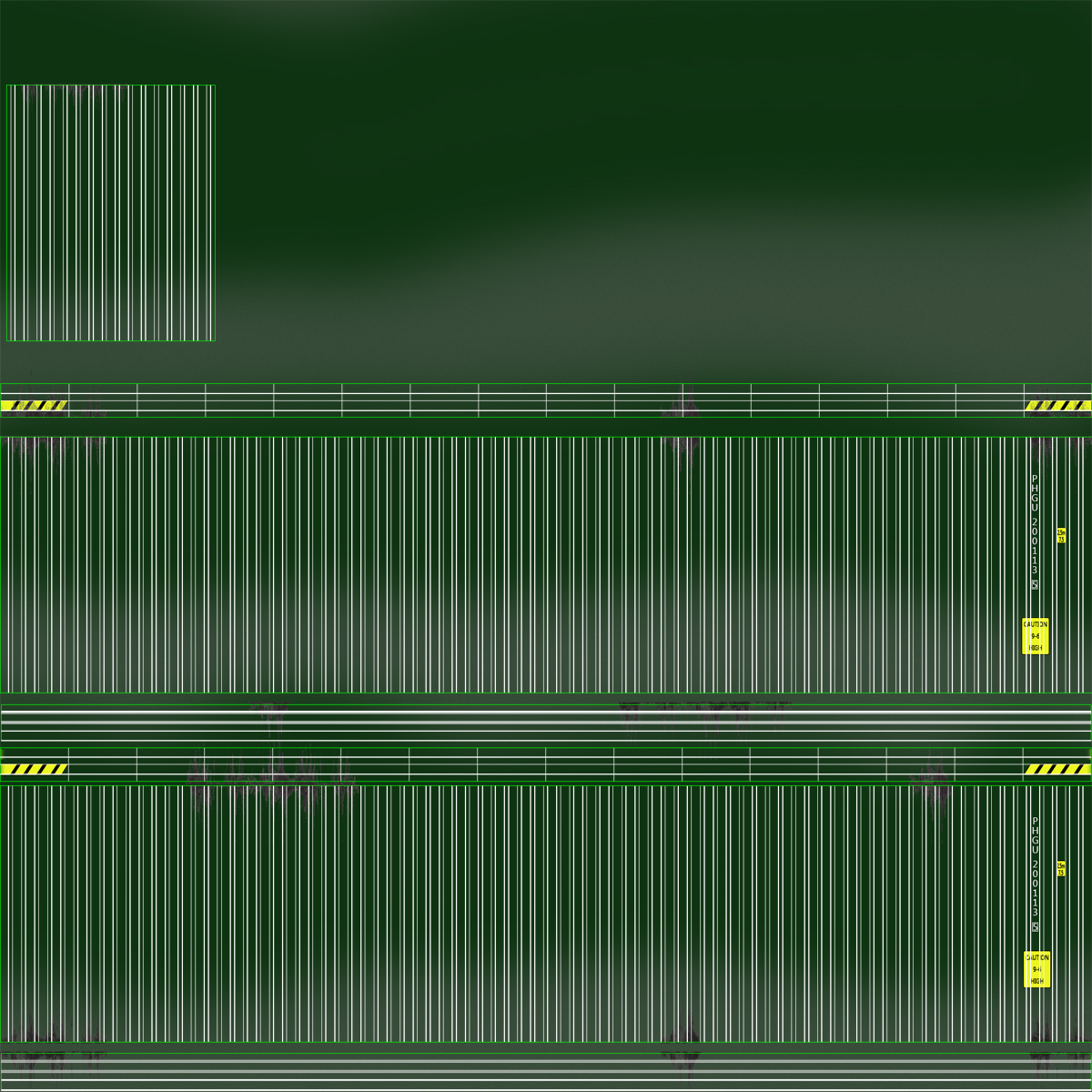 3D model 40 ft ISO Container Green