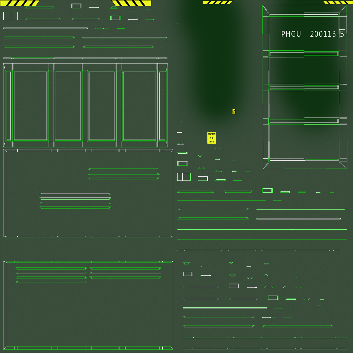 3D model 40 ft ISO Container Green