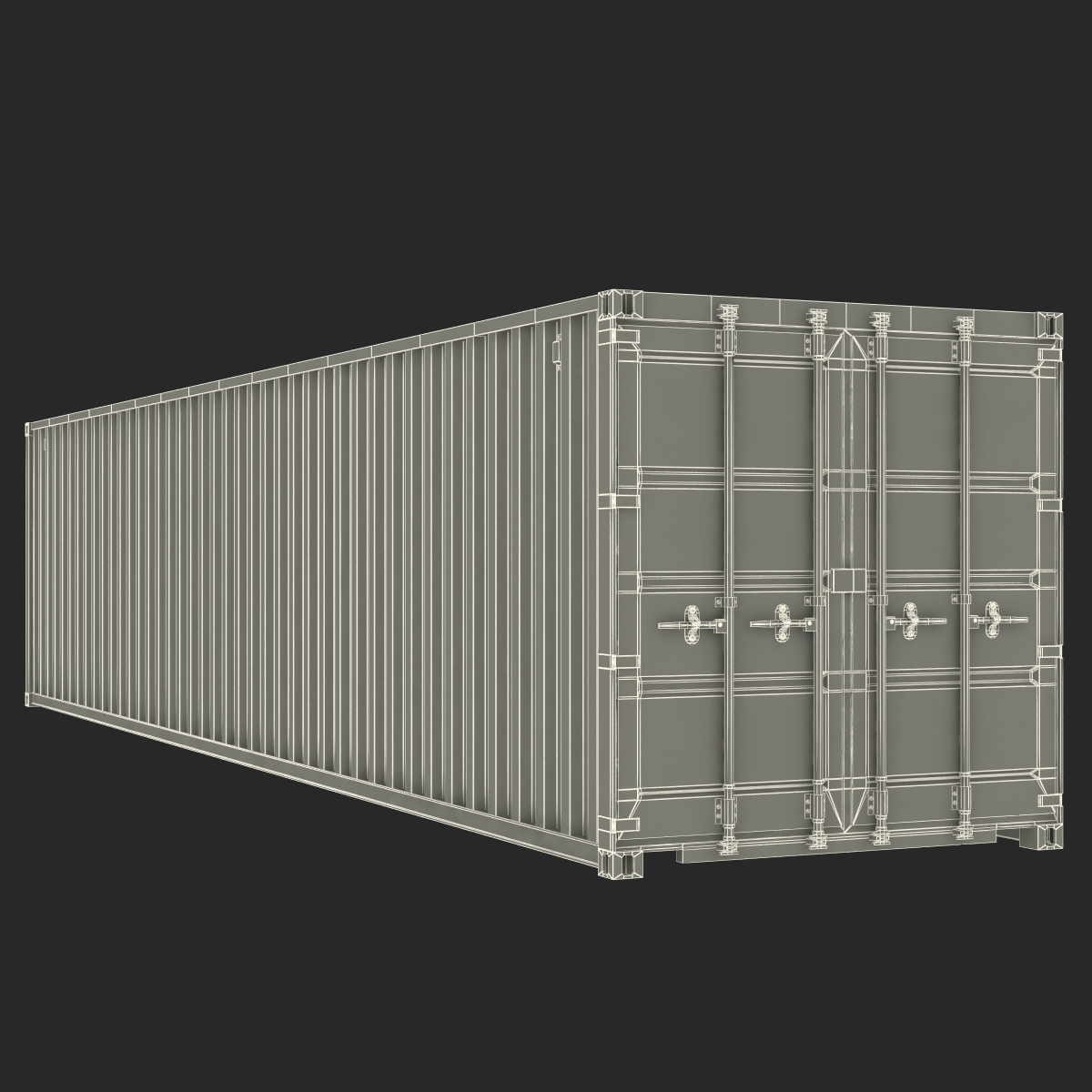 3D model 40 ft ISO Container Green