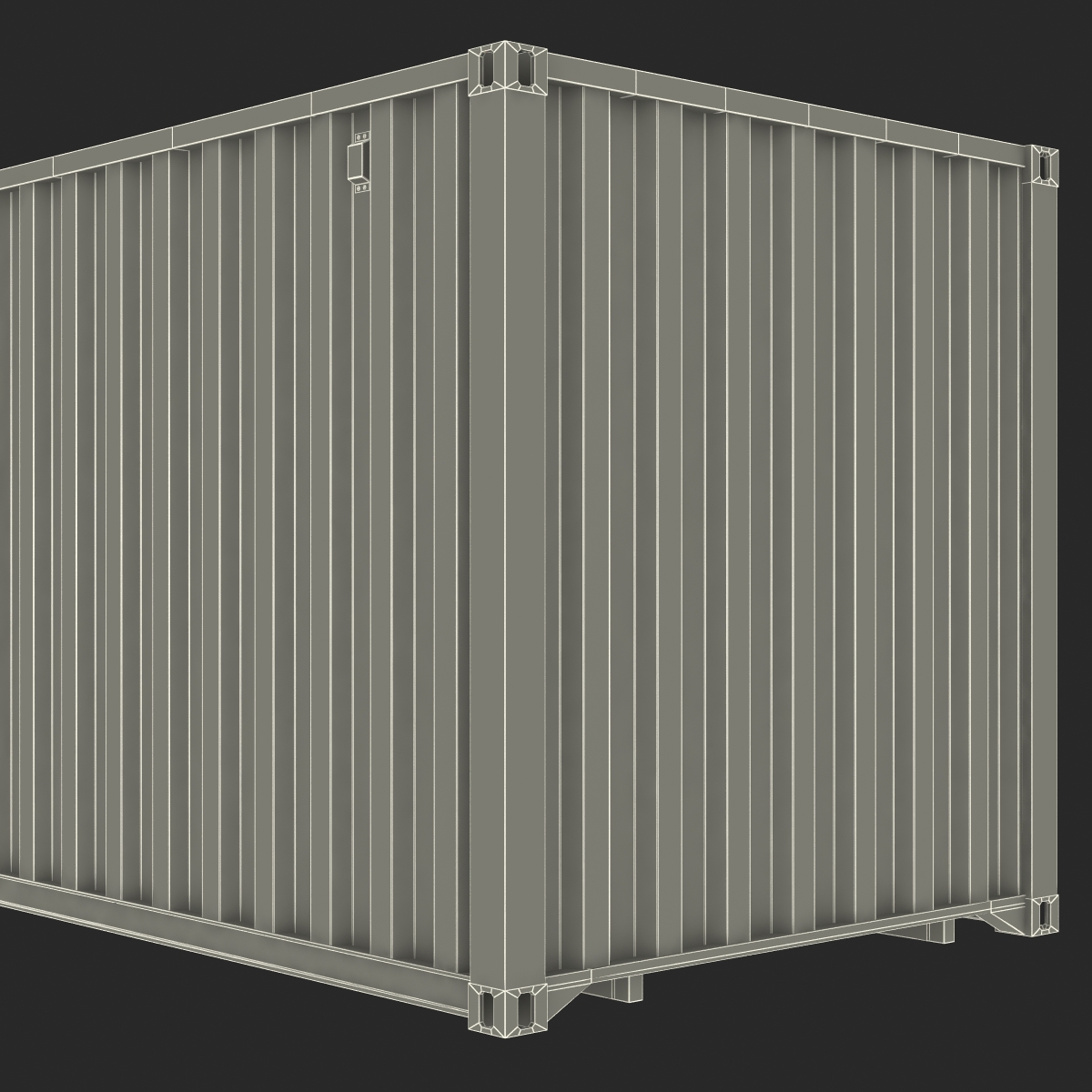 3D model 40 ft ISO Container Green