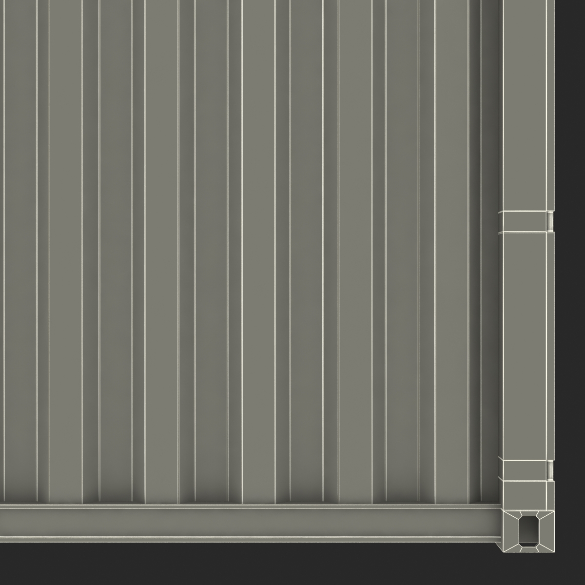 3D model 40 ft ISO Container Green