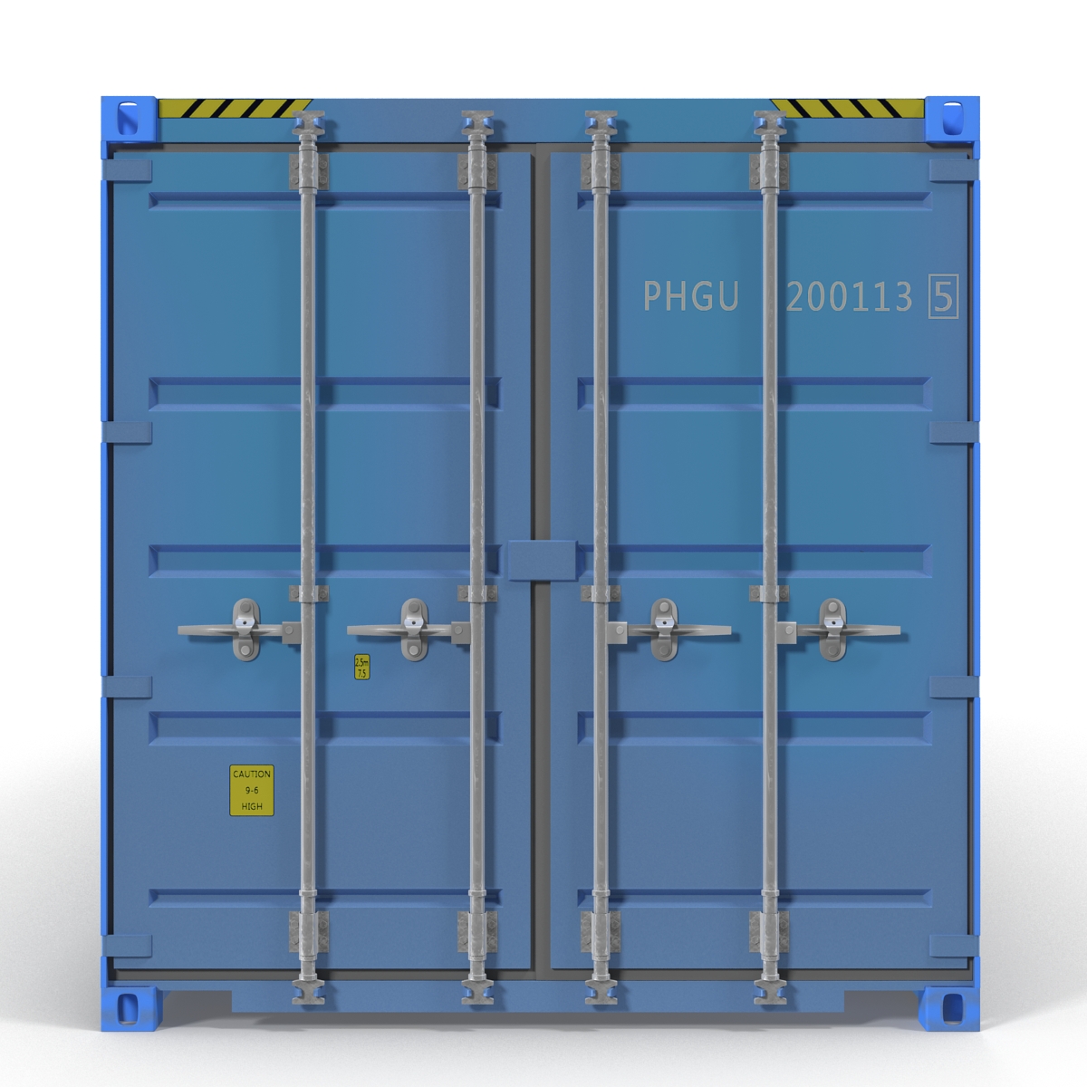 40 ft ISO Container Blue 3D model