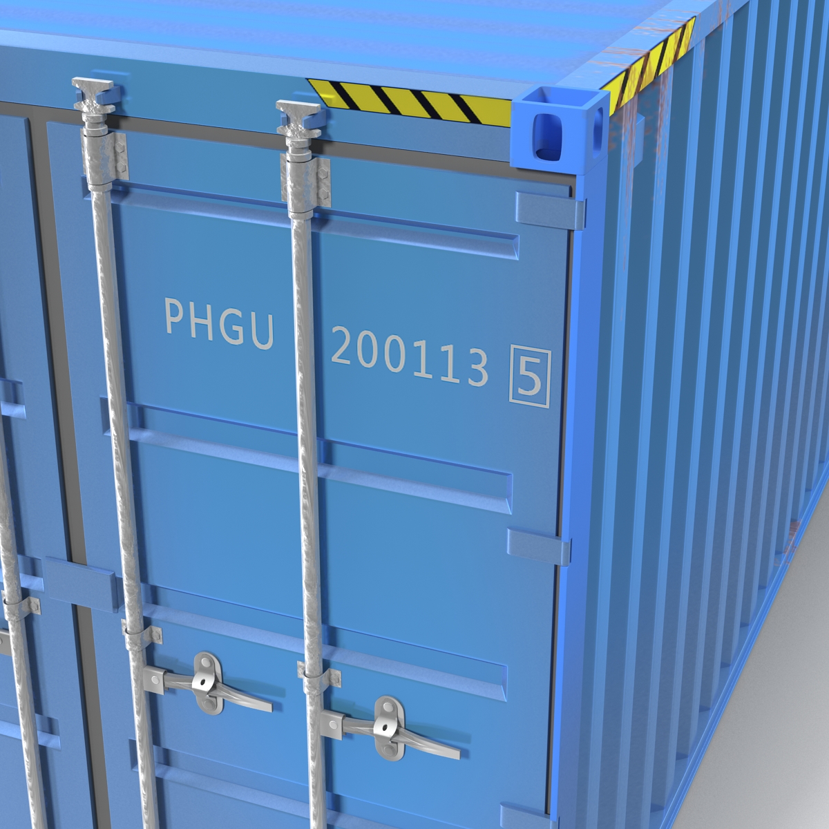 40 ft ISO Container Blue 3D model