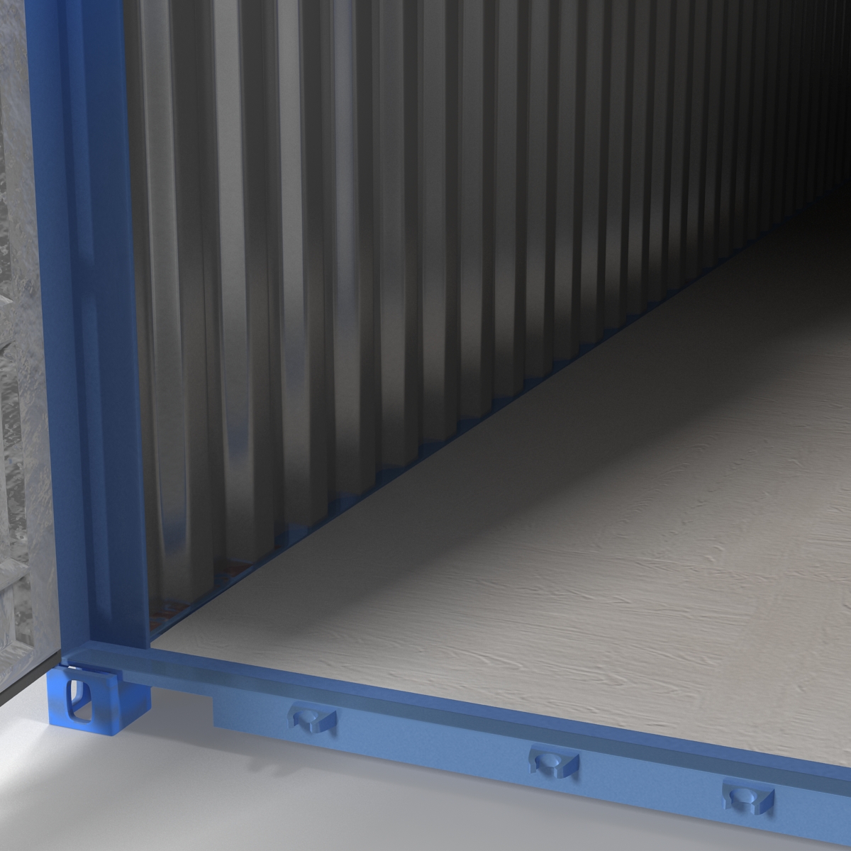 40 ft ISO Container Blue 3D model