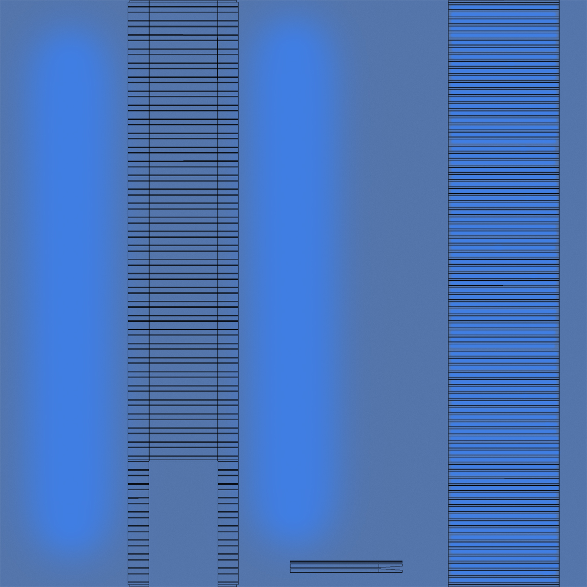 40 ft ISO Container Blue 3D model