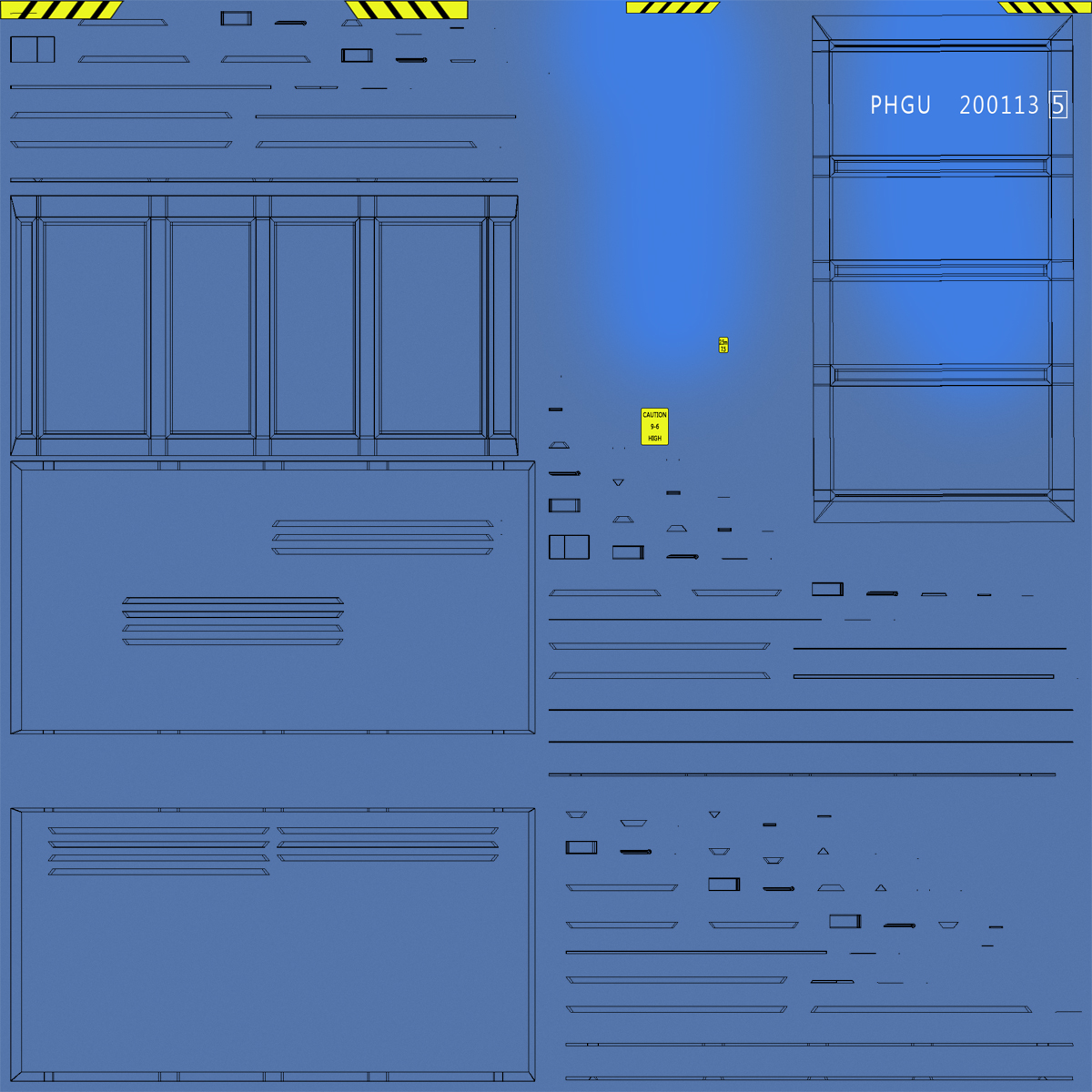 40 ft ISO Container Blue 3D model